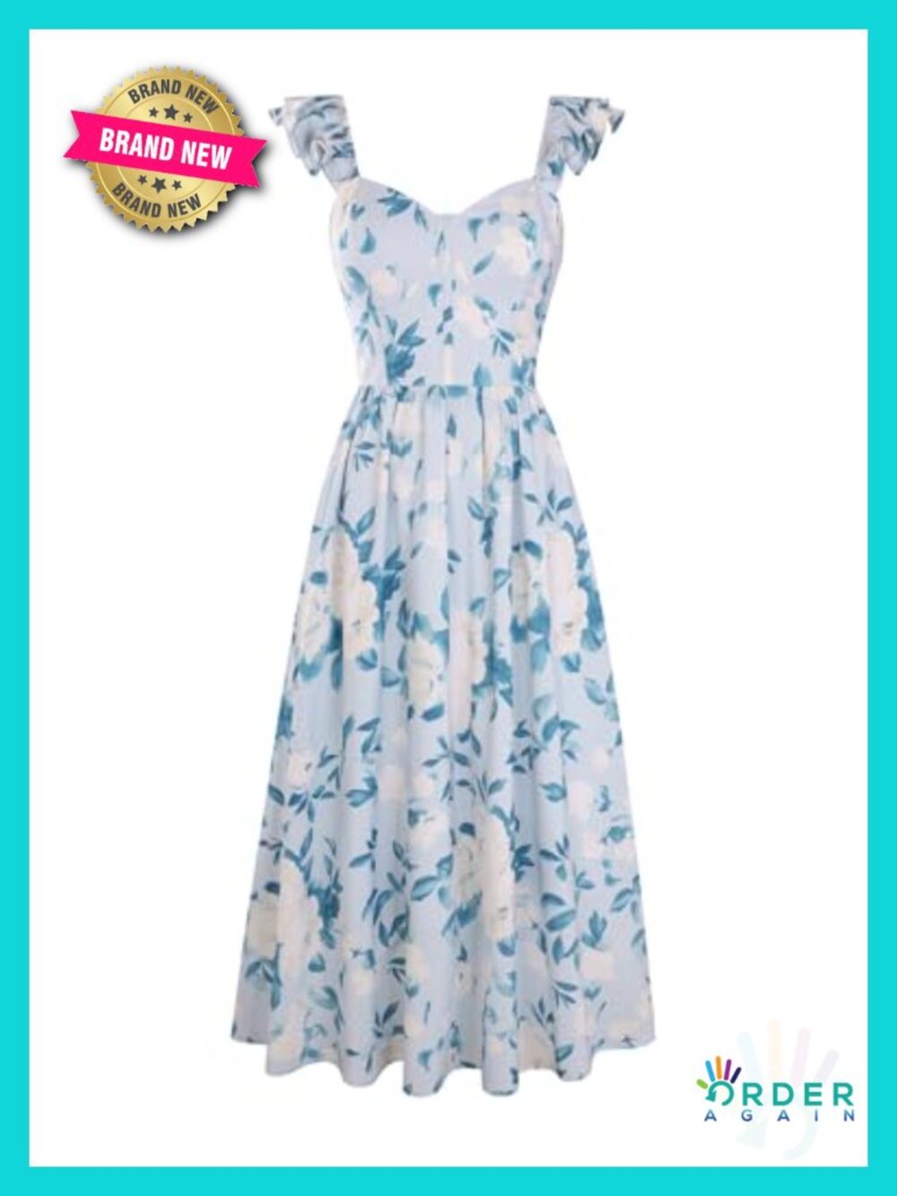 Women Summer Maxi Floral Corset Dress Ruffle Sleeve Milkmaid Wedding Guest